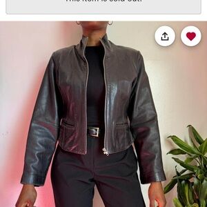 American Vintage Dark Leather Jacket90s vintage